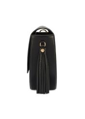 Dámska čierna kožená taška cez rameno TORES-1283-9I(W26) - bočný pohľad na produkt, na bielom pozadí.