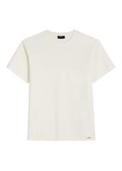 Pánske krémové rebrované tričko TSHMT-0142-0B(W26), pohľad spredu na bielom pozadí.