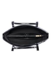 Čierna dámska nákupná taška TOREC-1206-9F(W26) - pohľad na produkt zhora, na bielom pozadí.