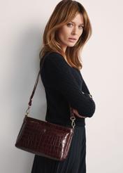 Kožená hnedá dámska crossbody kabelka TORES-0940F-1H(W26)