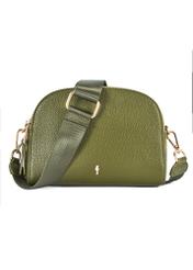 Malá dámska kabelka khaki TOREC-0036E-55(Z25), pohľad na produkt spredu na bielom pozadí.-02