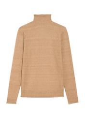 Dámsky sveter z ťavej vlny SWEDT-0241-24(Z25), pohľad spredu na bielom pozadí.