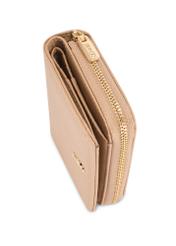 Malá béžová kožená dámska peňaženka PORES-0833R-1B(W26), detail produktu na bielom pozadí.