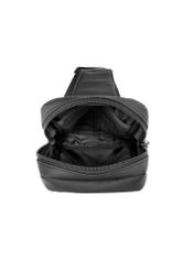 Čierna pánska crossbody kabelka TORMN-0419-99(W26) - pohľad na produkt zhora, na bielom pozadí.