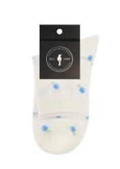 Dámske kvetinové ponožky SKADT-0076-0P(W26), pohľad na produkt s obalom na bielom pozadí.