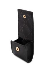 Čierny kožený prívesok v tvare kabelky BRELOK-0221-99(Z25)