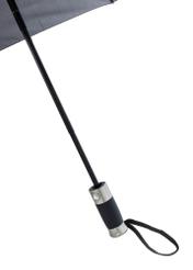 Pánsky skladací dáždnik v sivej farbe PARSM-0031-9B(W26), pohľad na rukoväť produktu na bielom pozadí.