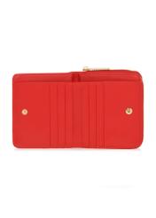 Malá červená dámska peňaženka s logom POREC-0366-4A(W26), pohľad na produkt vo vnútri na bielom pozadí.