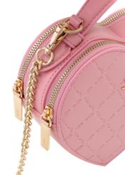 Ružová kabelka v tvare srdca TOREC-1154-5B(W26), detail produktu, pohľad na bielom pozadí.