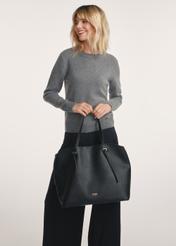 Veľká čierna shopper kabelka TOREC-0995A-99(Z25)