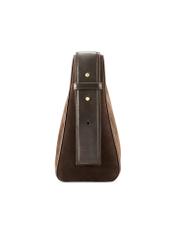 Dámska kožená kabelka hnedej farby TORES-1251-1I(W26) - bočný pohľad na produkt, na bielom podklade.