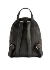 Čierny stredne veľký kožený dámsky batoh TORES-1268-9I(W26), pohľad zozadu na produkt na bielom pozadí.