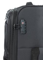 Stredne veľký kufor na kolieskach WALNY-0048-99-24(W26), detailný záber na zips produktu na bielom pozadí.