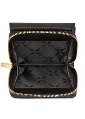 Čierna kožená dámska peňaženka s RFID ochranou PORES-0825RFID-99(Z25), pohľad na produkt zhora na bielom pozadí.