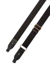 Čierna kožená taška cez rameno TORES-1266-9I(W26) - pohľad na popruhy, na bielom pozadí.