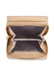 Dámska kožená peňaženka béžovej farby PORES-0802R-81(Z25), pohľad na produkt zhora na bielom pozadí.