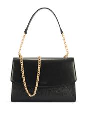 Čierna elegantná dámska taška cez rameno TOREC-1165-99(W26) - pohľad spredu na produkt, na bielom pozadí.