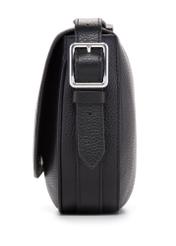 Čierna kožená dámska kabelka cez rameno TORES-1218-9I(W26), bočný pohľad na produkt na bielom pozadí.