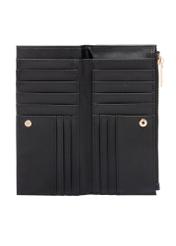 Čierna dámska peňaženka POREC-0429-99(W26), pohľad na produkt vo vnútri na bielom pozadí.