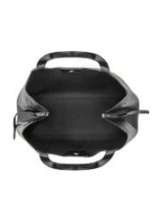 Čierna kožená dámska nákupná taška TORES-1208-9I(W26), pohľad na produkt vo vnútri na bielom pozadí.