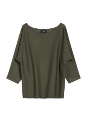 Dámska khaki blúzka BLUDT-0178-54(Z25), pohľad na produkt spredu na bielom podklade.