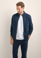 Modrá pánska mikina na zips BLZMT-0085-7E(Z26)