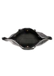 Veľká čierna nákupná taška TOREC-1201-99(W26), pohľad na produkt vo vnútri na bielom pozadí.