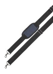 Veľká kozmetická taška v tmavomodrej farbe WALNY-0045-7D-14(W26), pohľad na popruh produktu na bielom pozadí.