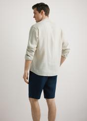 Pánska béžová ľanová košeľa KOSMT-0321A-1A(W26)