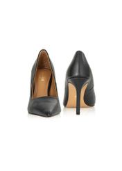 Čierne kožené dámske vysoké podpätky BUTYD-1131-99(Z24)-06