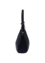 Čierna malá dámska hobo kabelka TOREC-1097-99(Z26), bočný pohľad na produkt na bielom pozadí.