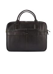 Hnedá pánska kožená taška TORMS-0504-1I(W26), pohľad na produkt zozadu na bielom pozadí.