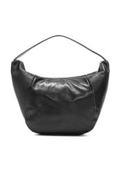 Čierna kožená kabelka hobo TORES-1135A-99(Z25), pohľad na produkt zozadu na bielom pozadí.