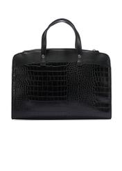 Čierna dámska kabelka TOREC-1143-9G(W26) z krokodílej kože, pohľad na produkt zozadu na bielom pozadí.