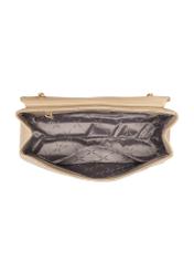 Bežová kožená dámska kabelka s retiazkou TORES-1110-1B(W26)