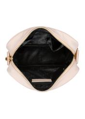 Dámska svetloružová nylonová taška cez rameno TOREN-0309-5A(W26), pohľad na produkt zvnútra na bielom pozadí.