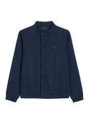 Pánska tmavomodrá mikina na zips BLZMT-0072-7E(W26) - pohľad spredu na produkt, na bielom pozadí.