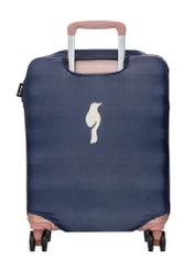 Námornícky modrý obal na malý kufor AW-013-0002-7D-S(W26), pohľad na produkt zo zadnej strany kufra.