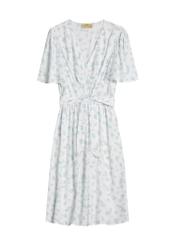 Dámske krátke kvetinové šaty SUKDT-0276-7P(W26) - pohľad spredu na produkt, na bielom pozadí.