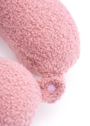 Mäkká ružová opierka hlavy AW-014-0003-31(W25), pohľad na sponu produktu zozadu, bez obalu na bielom podklade.