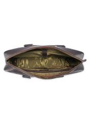 Pánska aktovka z hnedej kože TORMS-0503-1I(W26) - pohľad na produkt zhora, na bielom pozadí.