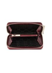 Dámska kožená peňaženka v bordovej farbe PORES-0976-49(Z25), pohľad na produkt zhora na bielom pozadí.