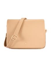 Beige Leder Damenhandtasche TORES-0911F-1B(W26)