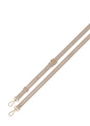 Béžová dámska kabelka s vrkočom TOREC-1169-1A(W26), pohľad na produkt s popruhom na bielom pozadí.