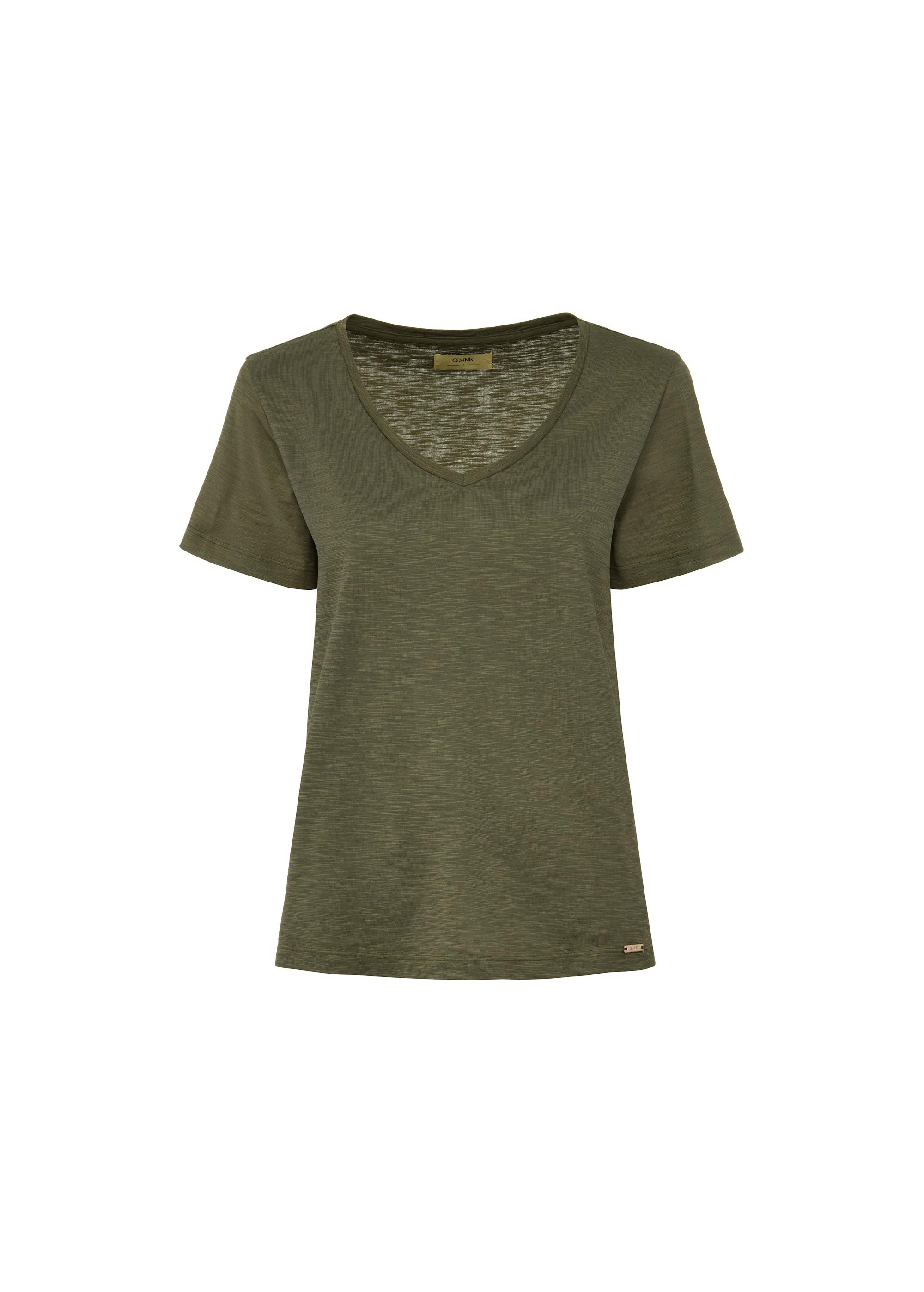 Bavlnené tričko dámske khaki TSHDT-0135-55(W25)-04