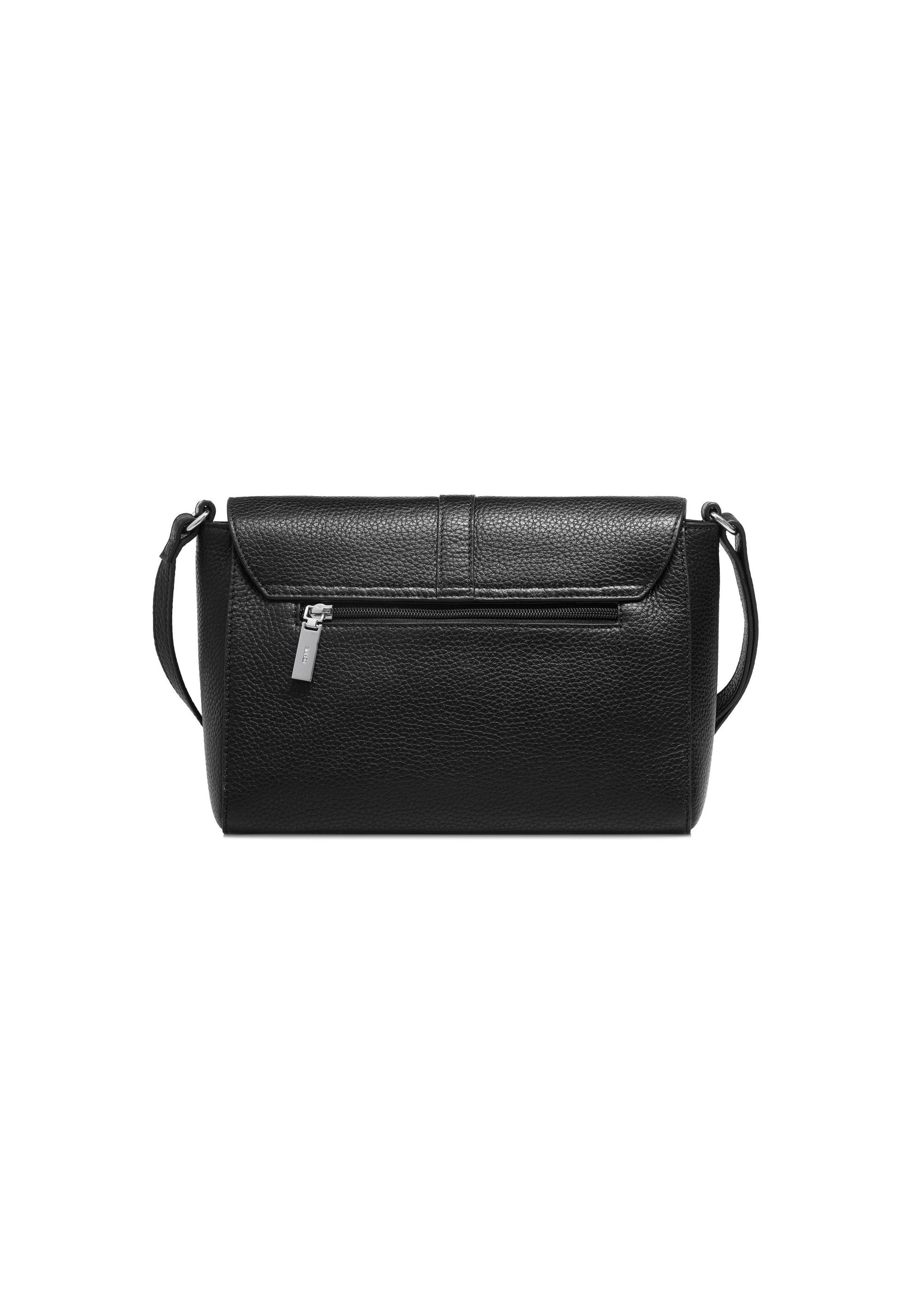 Čierna kožená dámska crossbody kabelka TORES-1073-99(W25)-04