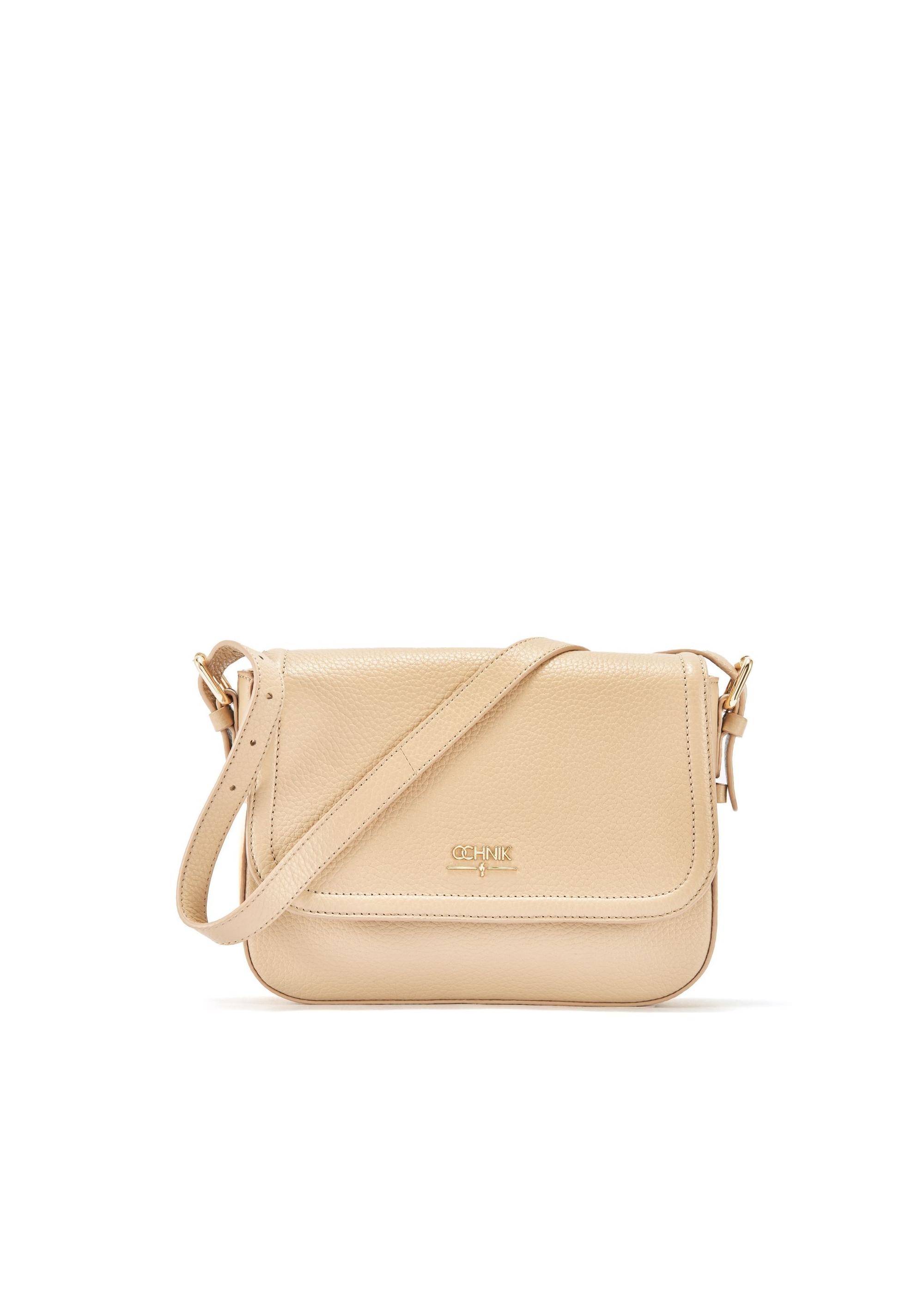 Béžová kožená dámska crossbody kabelka TORES-0985C-80(W25)-01