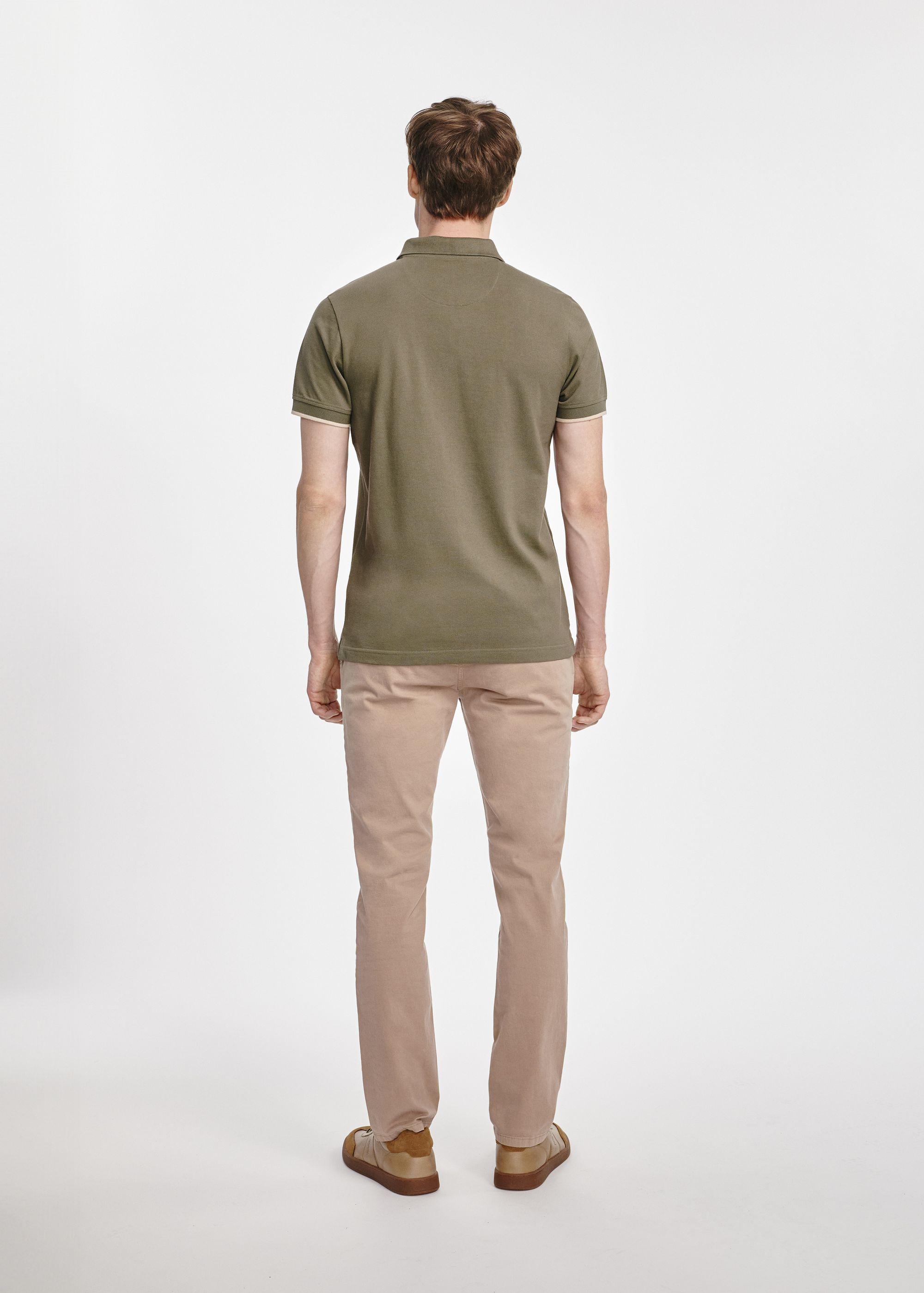 Khaki pánska bavlnená polokošeľa POLMT-0045B-55(W25)-05