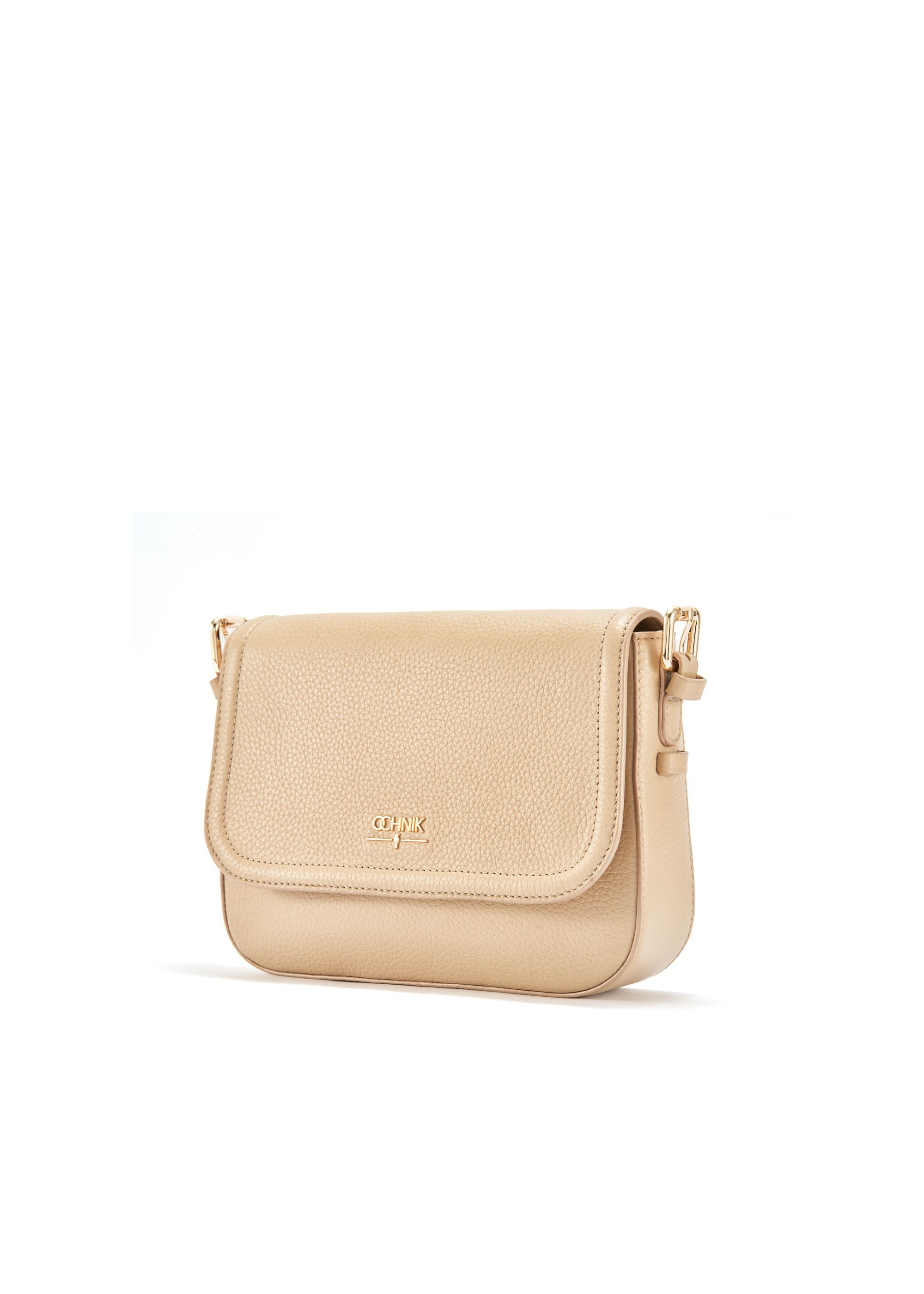 Béžová kožená dámska crossbody kabelka TORES-0985C-80(W25)-02