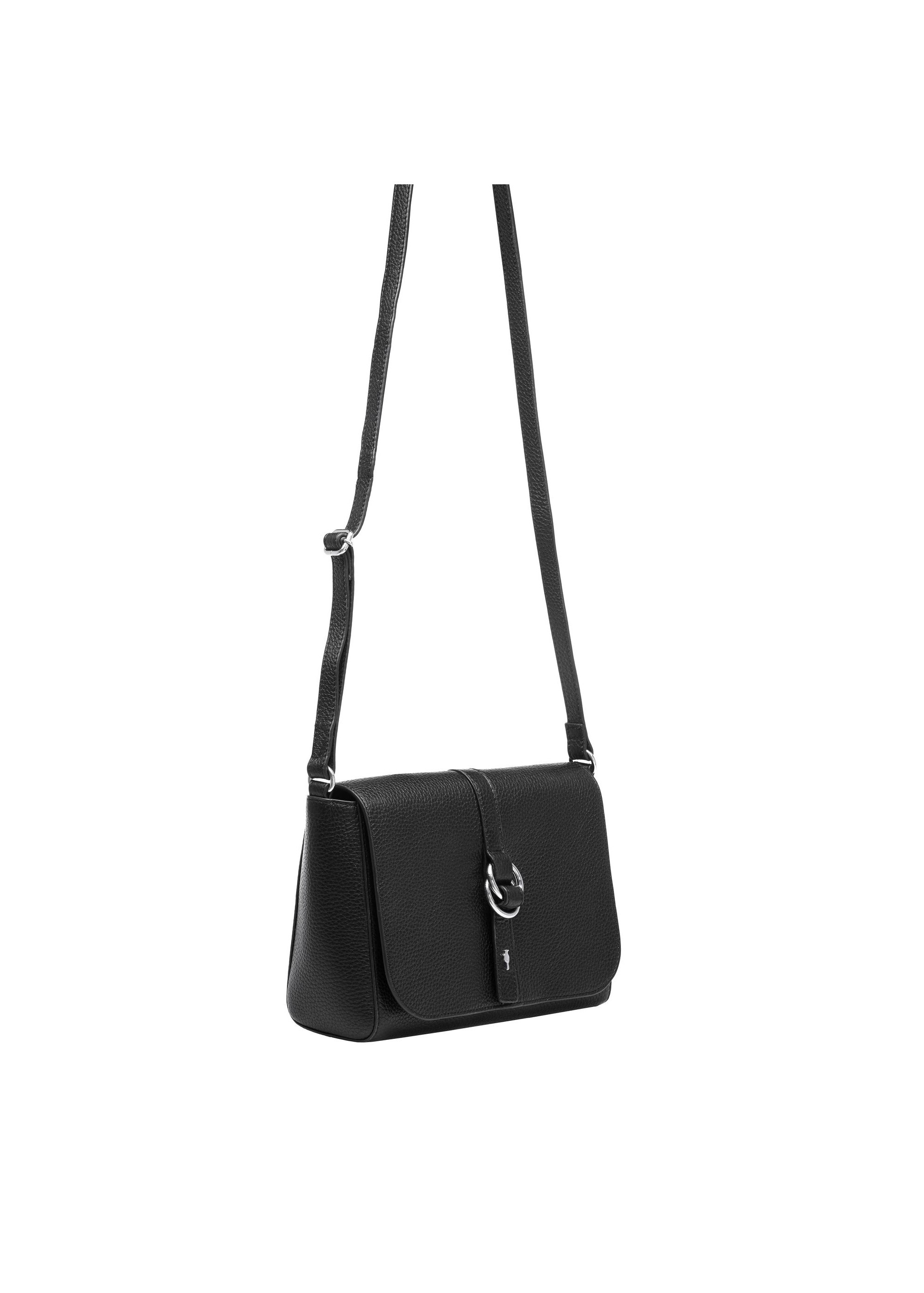 Čierna kožená dámska crossbody kabelka TORES-1073-99(W25)-06